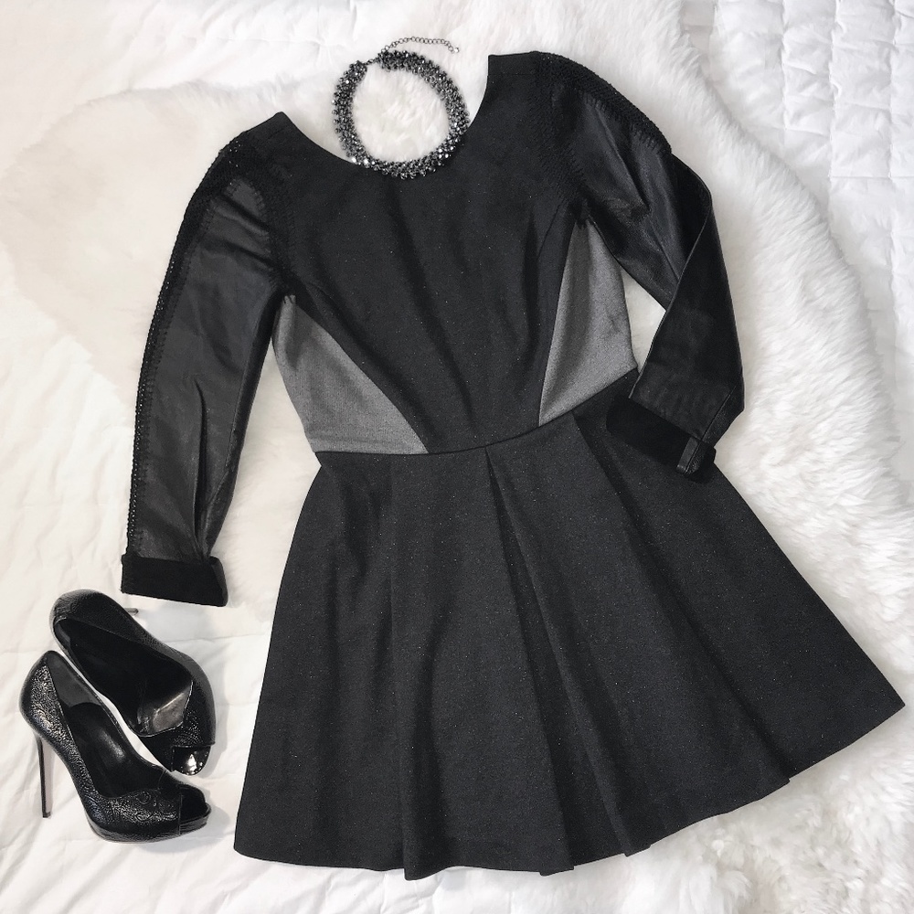 ✨CUTE KNIT DRESS, CROCHET + LEATHER - STELLA&JAMIE